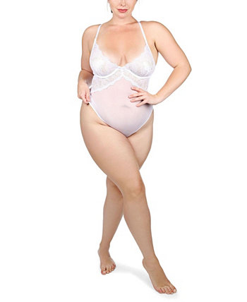 Женское боди без рукавов из прозрачной сетки и кружевных стрингов Emilie MEMOI