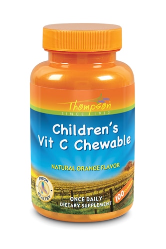 Жевательные таблетки Thompson Children's с витамином С и апельсином -- 100 жевательных таблеток Thompson