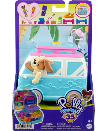 Куклы и игровой набор, игрушки для путешествий, компактная поездка для щенков на море Polly Pocket
