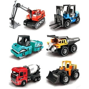 5Pcs Construction Truck Toys for 3-6 Years Boys, Excavator Toy Car Play Vehicles Set for Kids 3 4 5 6 Year Birthday Gift Suorfoxs