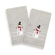 Linum Home Textiles 2-Pack Snowman Embroidered Denzi Hand Towels Linum Home