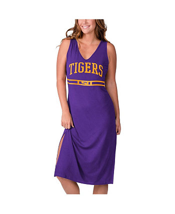 Фиолетовое женское платье макси LSU Tigers Training с v-образным вырезом G-III