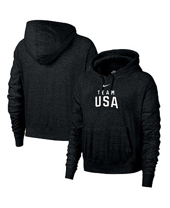 Женский черный пуловер с капюшоном в винтажном стиле, винтажный пуловер с капюшоном в стиле сборной США, Париж, Олимпийские игры 2024 года в тренажерном зале Nike