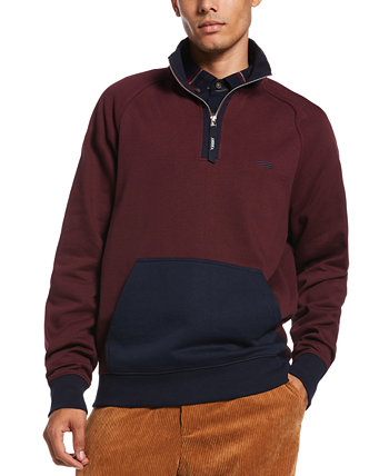 Men's 1/4 Zip Colorblock Sweatshirt Perry Ellis America