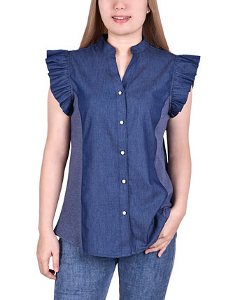 Женская рубашка на пуговицах с фланцевыми рукавами NY Collection