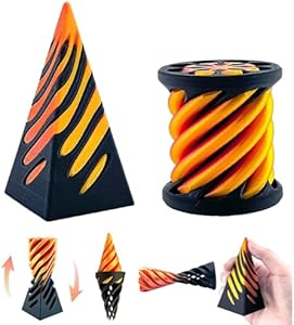 2 PCS Impossible Cone, 3D Printed Fidget Toys, Spiral Cone Fidget Toy, Impossible Pyramid Passthrough Toy, Mini Cones Pass Through Pyramid Fidget Toy for Stress and Anxiety Relaxing Generic