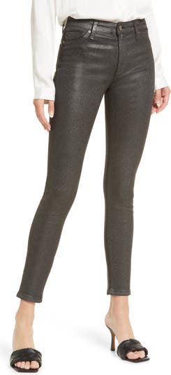Узкие брюки из искусственной кожи до щиколотки Farrah с высокой талией AG