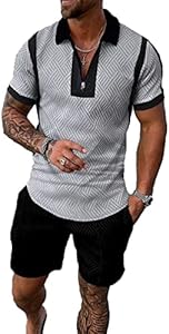 BIRW Mens Short Sets 2 Piece Outfits Polo Shirt Fashion Summer Tracksuits Casual Set Short Sleeve and Shorts Set for Men BIRW