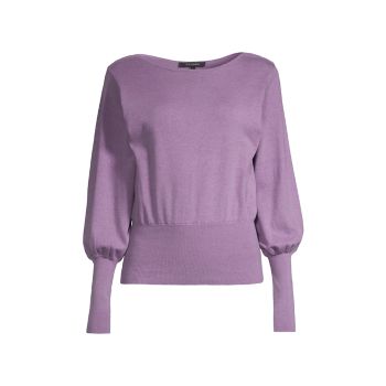 Rib-Knit Blouson Sweater Toccin