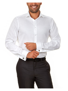 Классическая рубашка Slim Fit Non Iron с французскими манжетами в елочку Calvin Klein