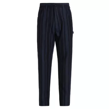 Ticking Stripe Marcella Fleece Carpenter Pants 4S Designs