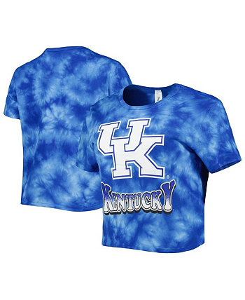 Women's Royal Kentucky Wildcats Cloud-Dye Cropped T-shirt ZooZatz
