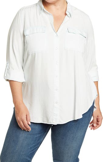 Рубашка на пуговицах из ткани Tencel с нагрудным клапаном и карманом Como Vintage