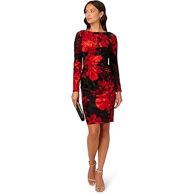 Burnout Velvet Sheath Dress Adrianna Papell