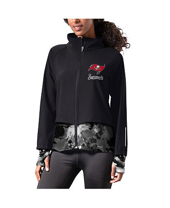 Черная женская беговая куртка с молнией во всю длину Tampa Bay Buccaneers Grace Raglan MSX by Michael Strahan