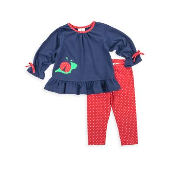 Little Girl's Appliqué Ladybug Shirt &amp; Leggings Set Florence Eiseman