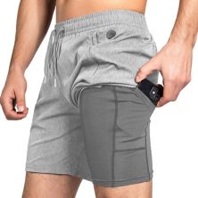 Zilpu Mens Quick Dry Athletic Performance Shorts Wi/zipper Pocket (7 Inch) Zilpu