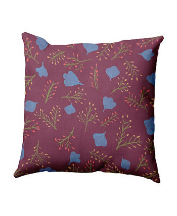 Spring Blooms 16-дюймовая фиолетовая и голубая декоративная подушка с цветочным рисунком E by Design