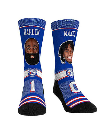 Мужские и женские носки James Harden & Tyrese Maxey Philadelphia 76ers Teammates Player Crew Socks Rock 'Em