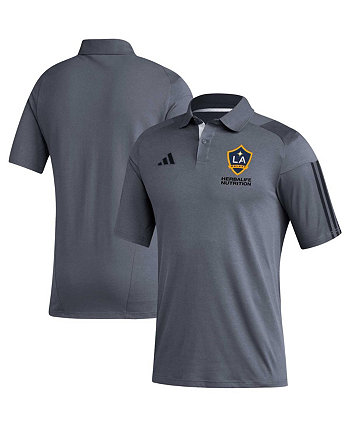 Мужская серая футболка-поло LA Galaxy 2023 On-Field Training Adidas