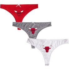 Женский комплект из трех стрингов College Concepts, красный/угольный/белый Chicago Bulls Arctic Unbranded