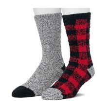 Cuddl Duds Socks For Men 2-Pack Patterned & Solid Ультрамягкие и уютные носки для экипажа Climatesmart by Cuddl Duds
