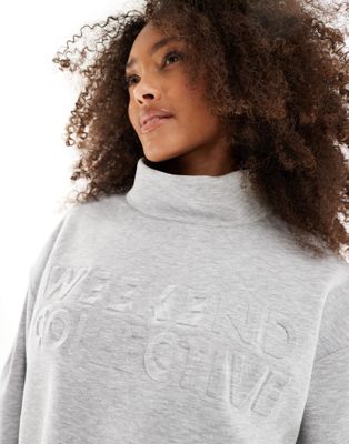 ASOS DESIGN Weekend Collective embossed sweatshirt in gray heather ASOS Weekend Collective