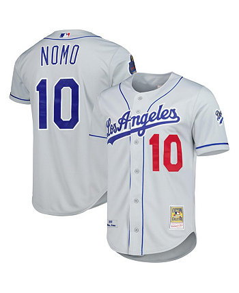 Мужское аутентичное джерси серого цвета Hideo Nomo Los Angeles Dodgers Cooperstown Collection Mitchell & Ness