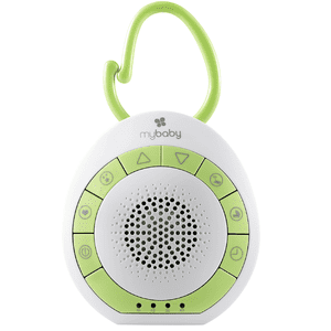 Homedics MyBaby Soundsleep On the Go, Baby Sound Machine, White Noise Sound Machine for Travel and Nursery. 4 Soothing Sounds, Integrated Clip, Batteries Included, L 1.9in x W 4.0in x H 4.17jn, 0.35lb Homedics