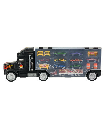 Mag-Genius Mega Car Carrier Tractor Trailer with 6 Cars and Accessories Toy Big Daddy