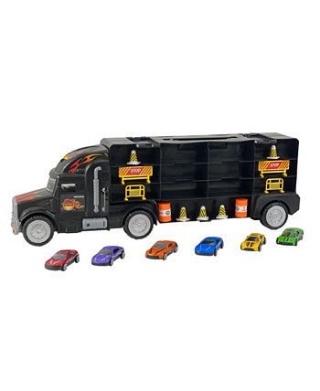 Mag-Genius Car Carrier Tractor Trailer with 12 Cars and Accessories Toy Big Daddy