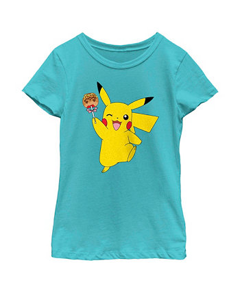 Girl's Pokemon Halloween Pikachu Caramel Apple  Child T-Shirt Nintendo