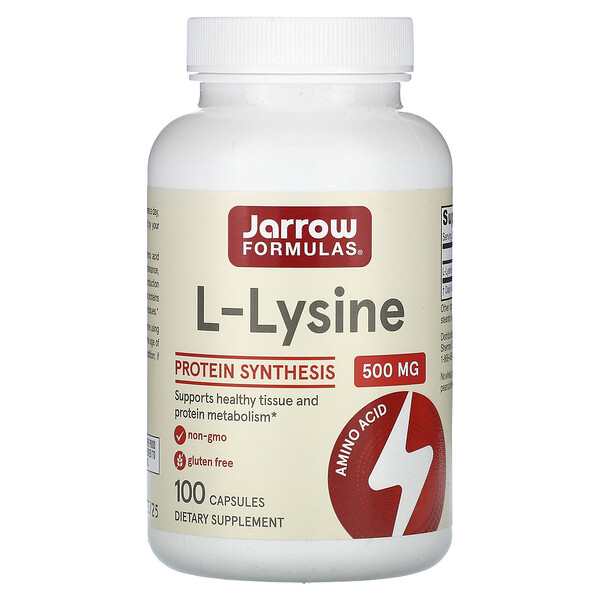 L-лизин, 500 мг, 100 капсул Jarrow Formulas