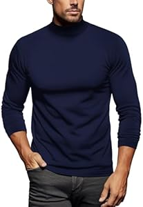 Мужская Базовая Майка Zengjo Mock Turtleneck с Длинным Рукавом Zengjo