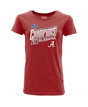 Женская мужская футболка Crimson Alabama Crimson Tide 2023 SEC для турнира чемпионов по баскетболу в раздевалке Blue 84