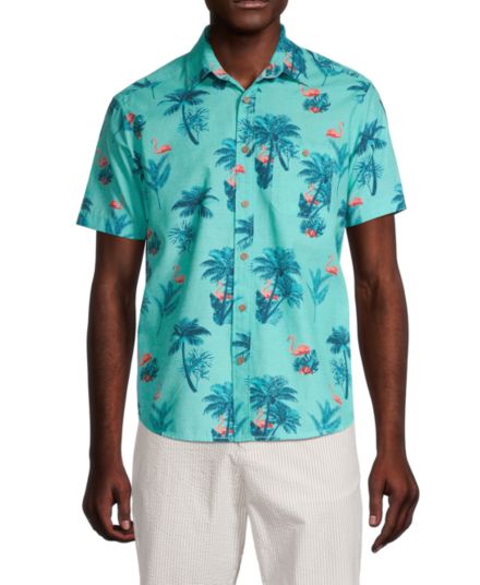Palm Flamingo Button-Down Shirt Burnside