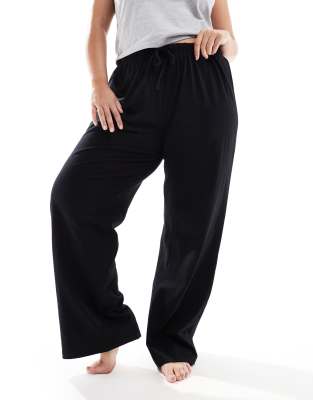 ASOS DESIGN Curve mix & match cotton pajama pants in black ASOS Curve