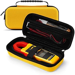 Hard Carrying Case for Fluke 323/324/325 Clamp Multimeter AC-DC TRMS, Sturdy Protective Storage Bag with Dividers, 3D Molded Exterior, Black Olaike