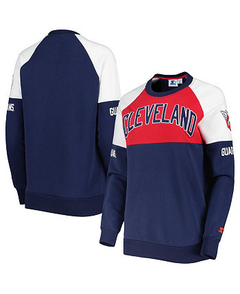 Женский темно-синий, красный свитер Cleveland Guardians Baseline с пуловером реглан Starter