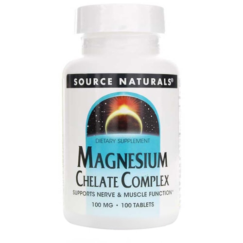 Магний Хелат - 100 мг - 100 таблеток - Source Naturals Source Naturals