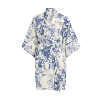 House On A Hill Toile Cotton Sleep Robe Johnny Was