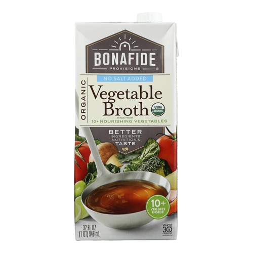 Bonafide Органический овощной бульон без добавления соли - 32 жидких унции Bonafide