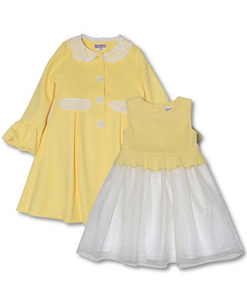 Пальто и платье с юбкой из тюля для маленьких девочек, комплект из 2 предметов Blueberi Boulevard