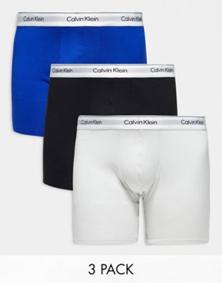 Комплект из трех боксеров Calvin Klein Plus черного, синего и серого цветов Calvin Klein