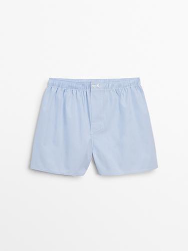 Gingham poplin boxers Massimo Dutti