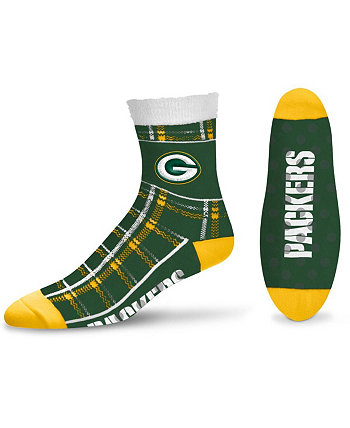 Женские носки до щиколотки в шотландскую клетку Green Bay Packers For Bare Feet