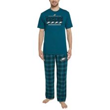 Men's Concepts Sport Green/Black Philadelphia Eagles Arctic T-Shirt & Flannel Pants Sleep Set Unbranded