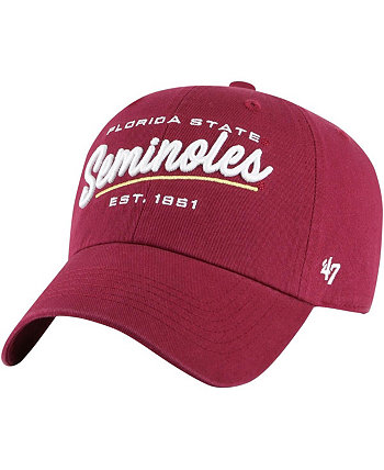Женская регулируемая шапка гранатового цвета Florida State Seminoles Sidney Clean Up '47 Brand