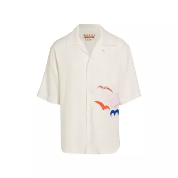 Marni x No Vacancy Inn Linen-Blend Patch Shirt MARNI