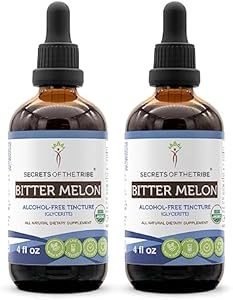 Secrets of the Tribe Bitter Melon USDA Organic | Alcohol-Free Extract, High-Potency Herbal Drops | Made from 100% Certified Organic Bitter Melon (Momordica Charantia) Dried Fruit 2x4 oz Secrets of the Tribe